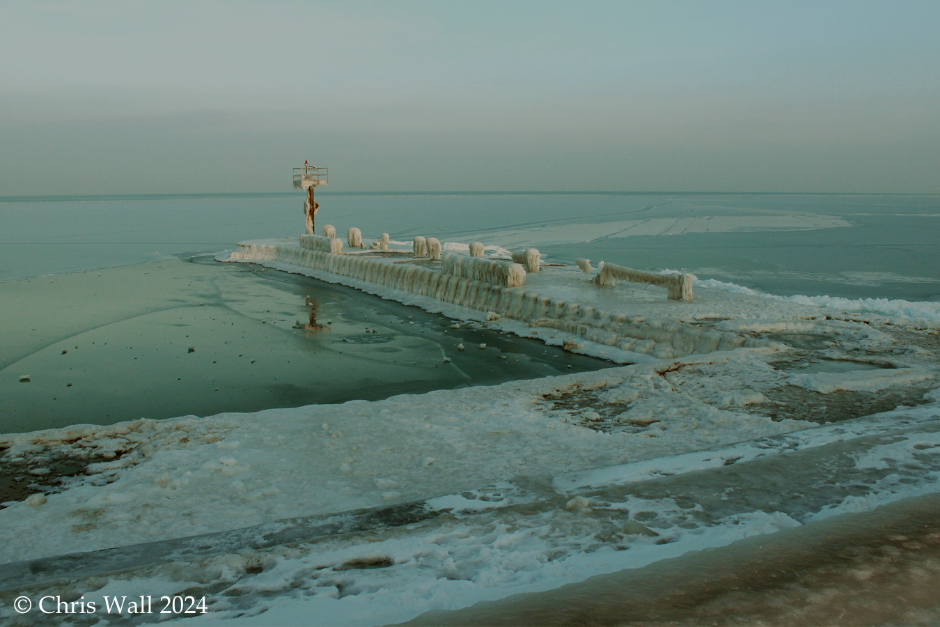 Icy Lake Michican in winter