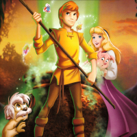 Concept poster for Disney's The Black Cauldron, featuring green fire shaped like a horned figure rising up from a cauldron